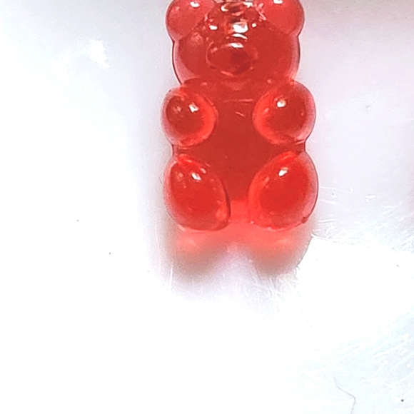 Red Gummy Bear Dangle Earrings Candy Earring Studs NWT Gift Idea Girls Women - Picture 3 of 5